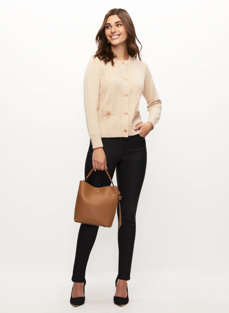 Buy Lipsy Oatmeal Mixed Cable Knit Cardigan from the Next UK online shop