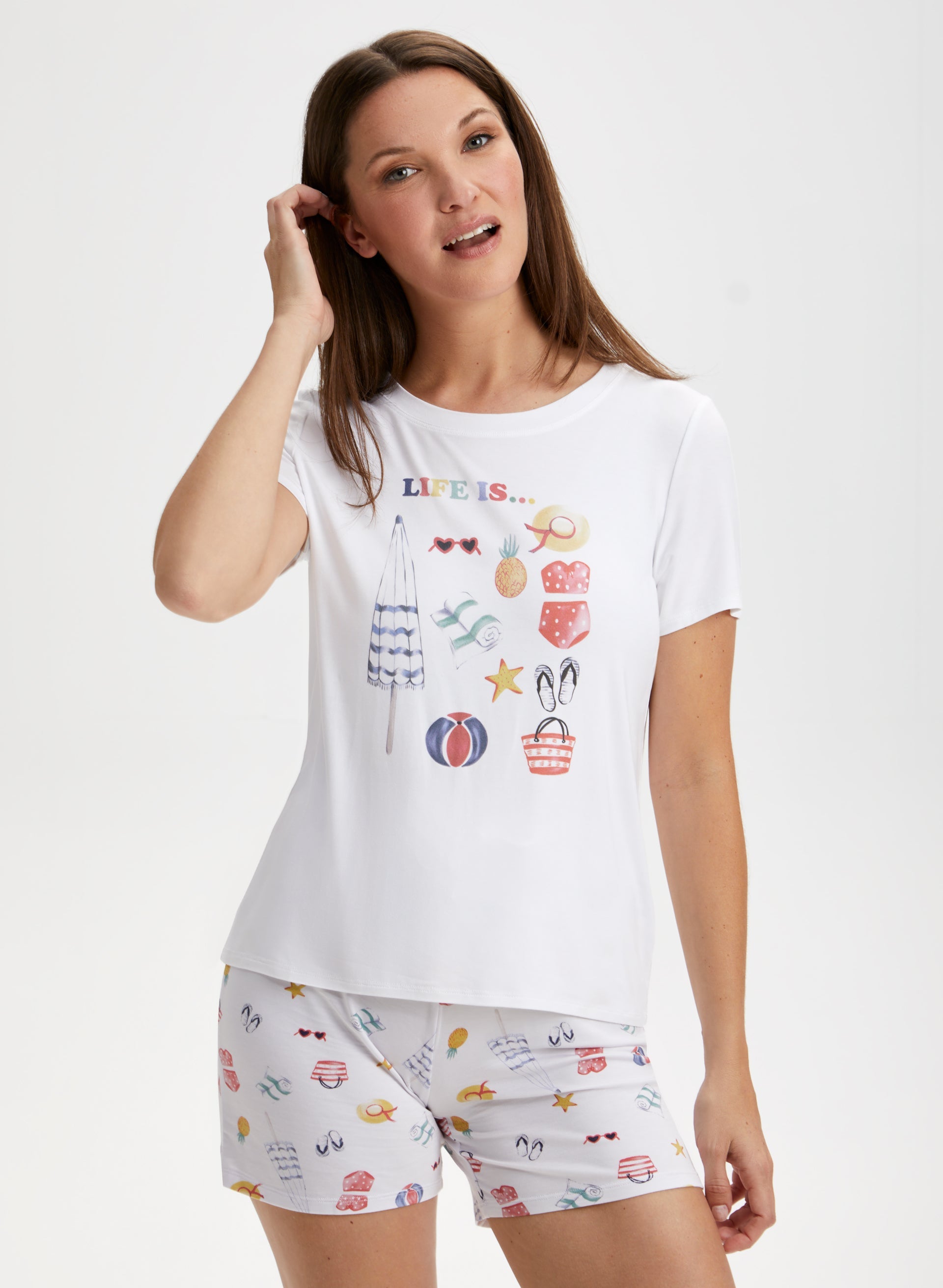 Graphic Print Pyjama Top