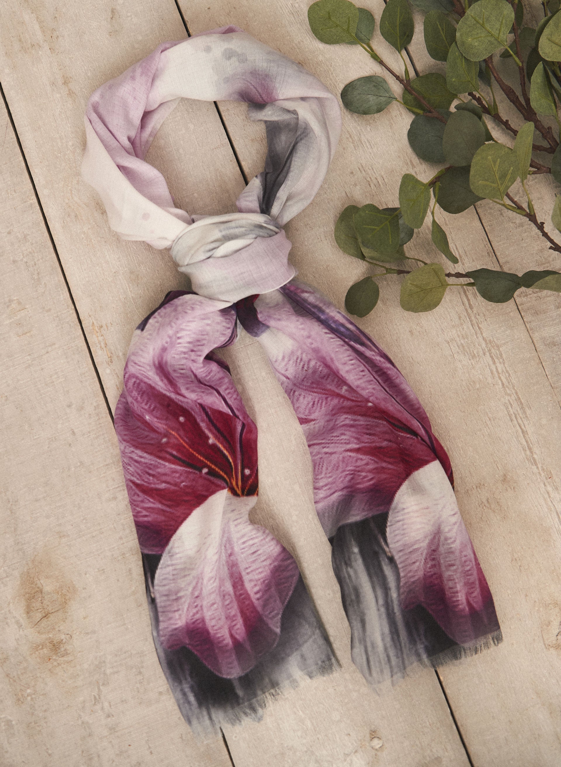 Floral print silk scarf online