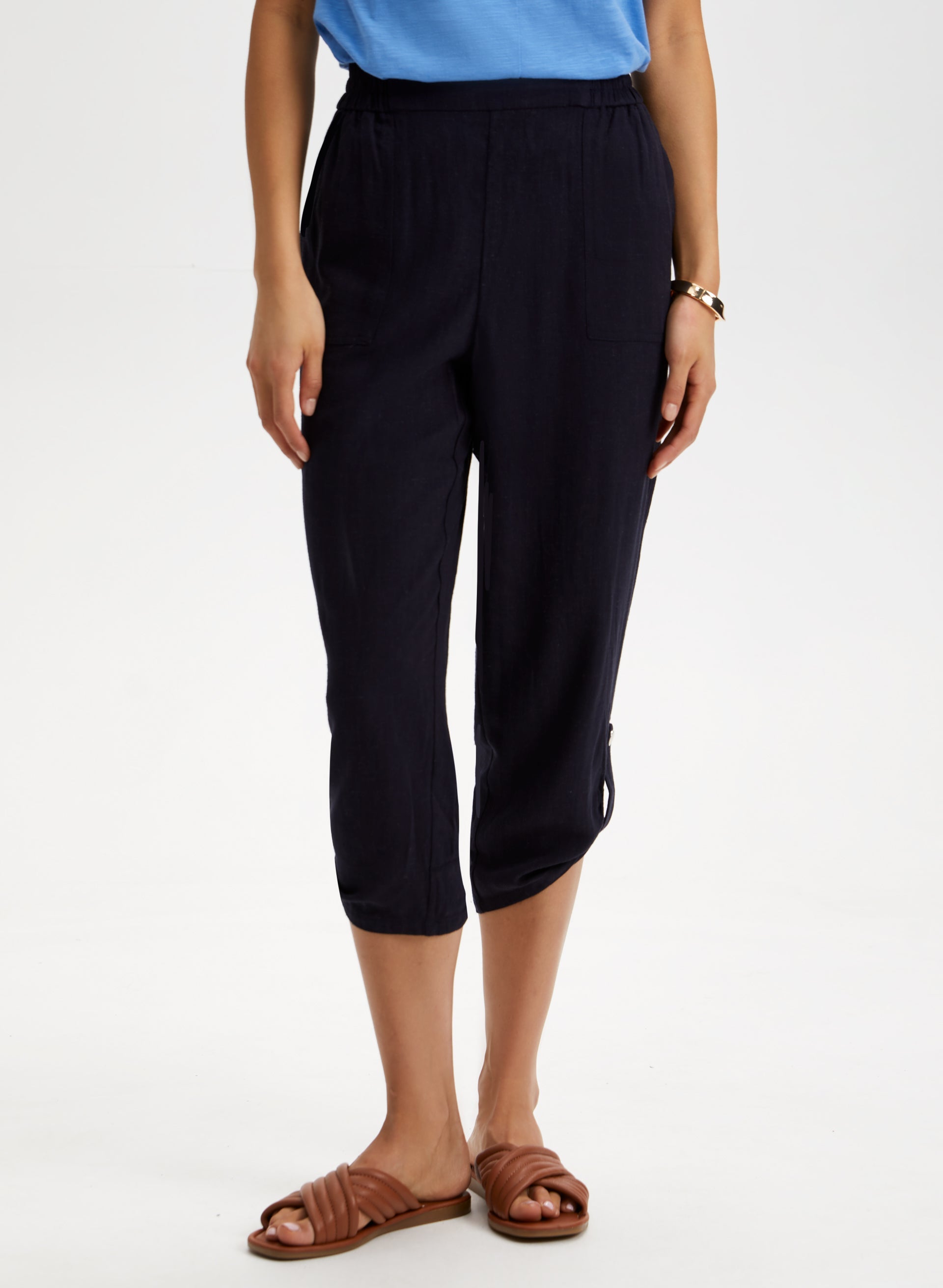 Linen capri pants on sale
