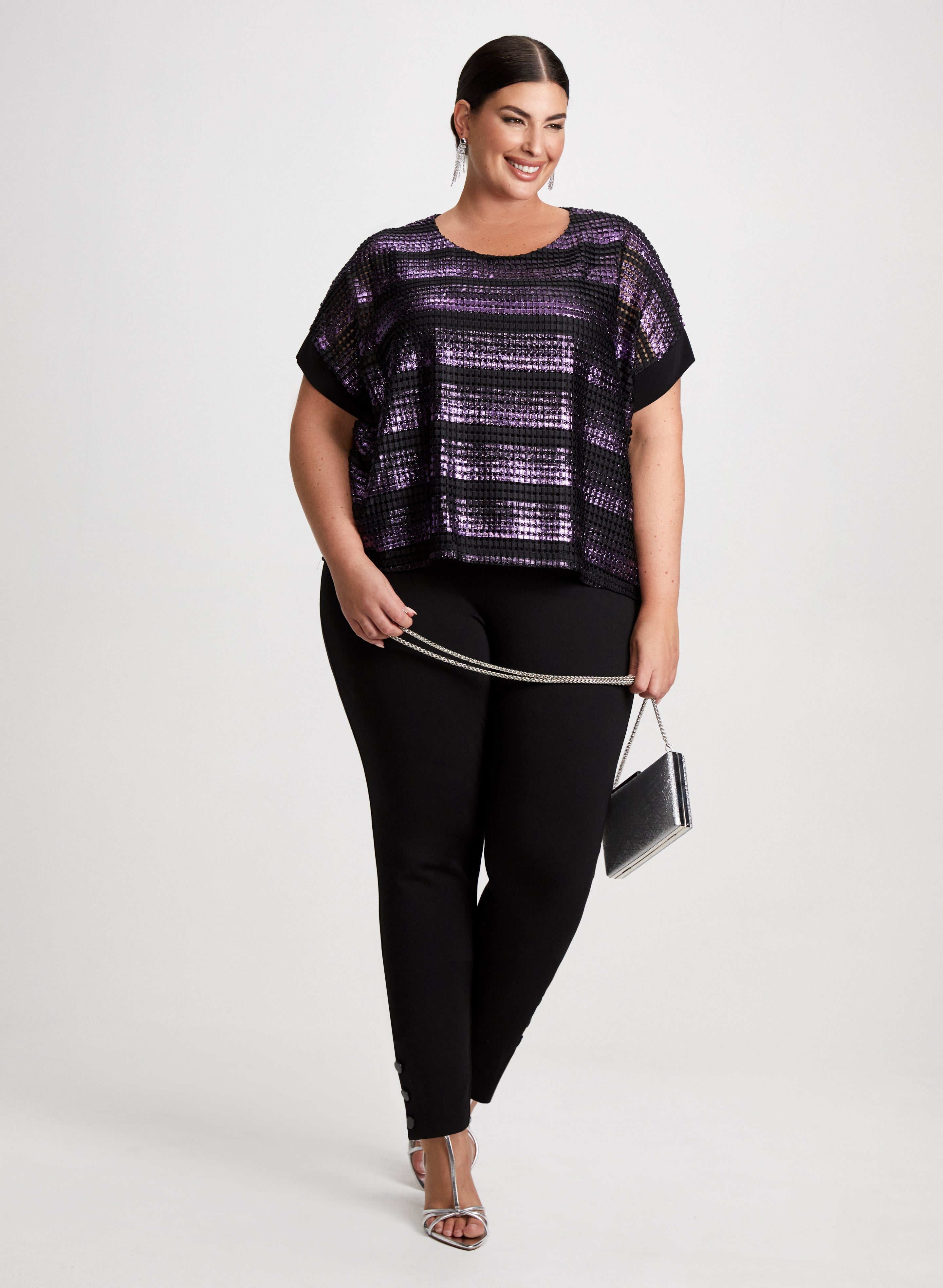 Black pants with grey stripes online