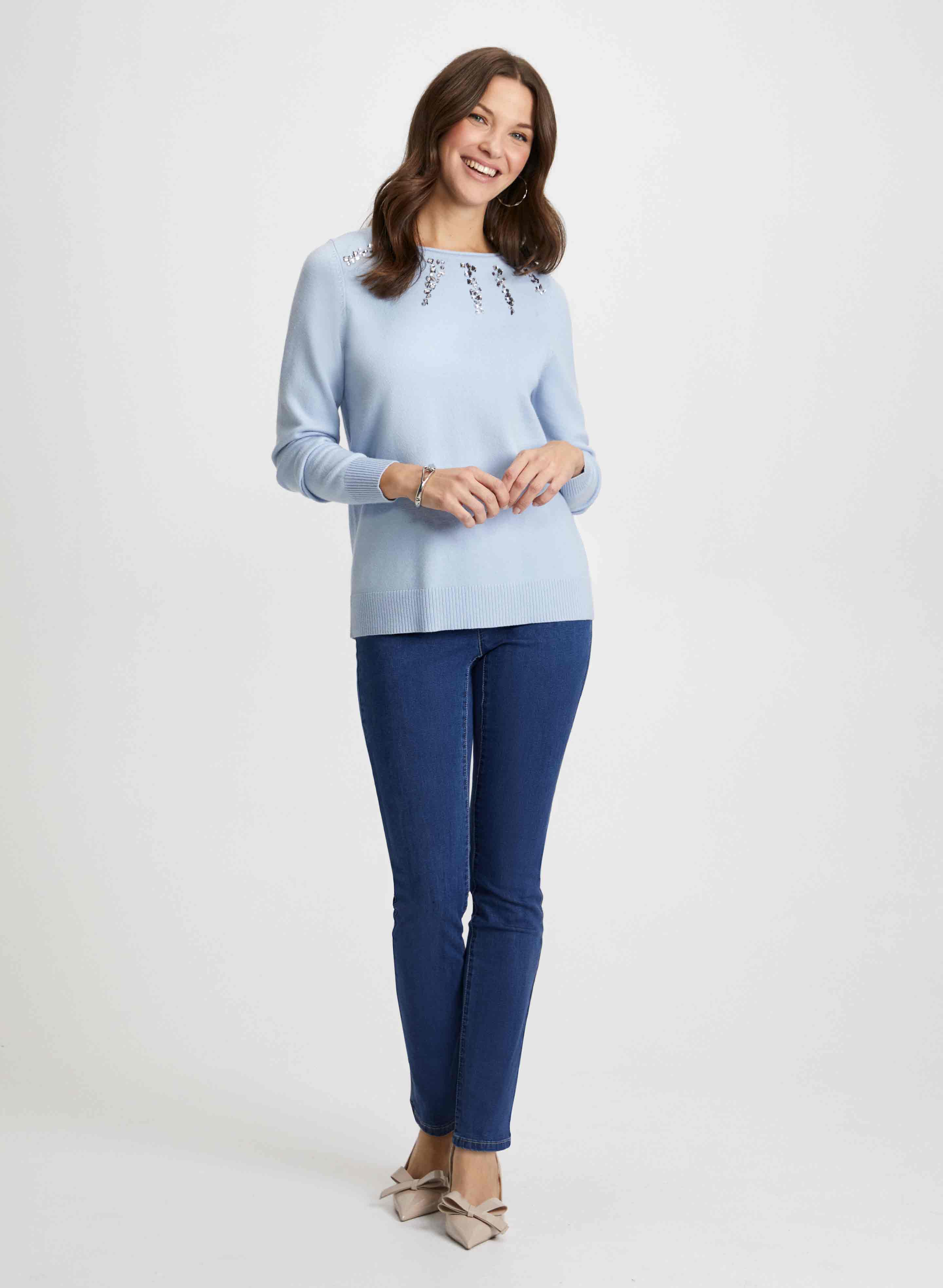 Blue sweater with jeans clearance