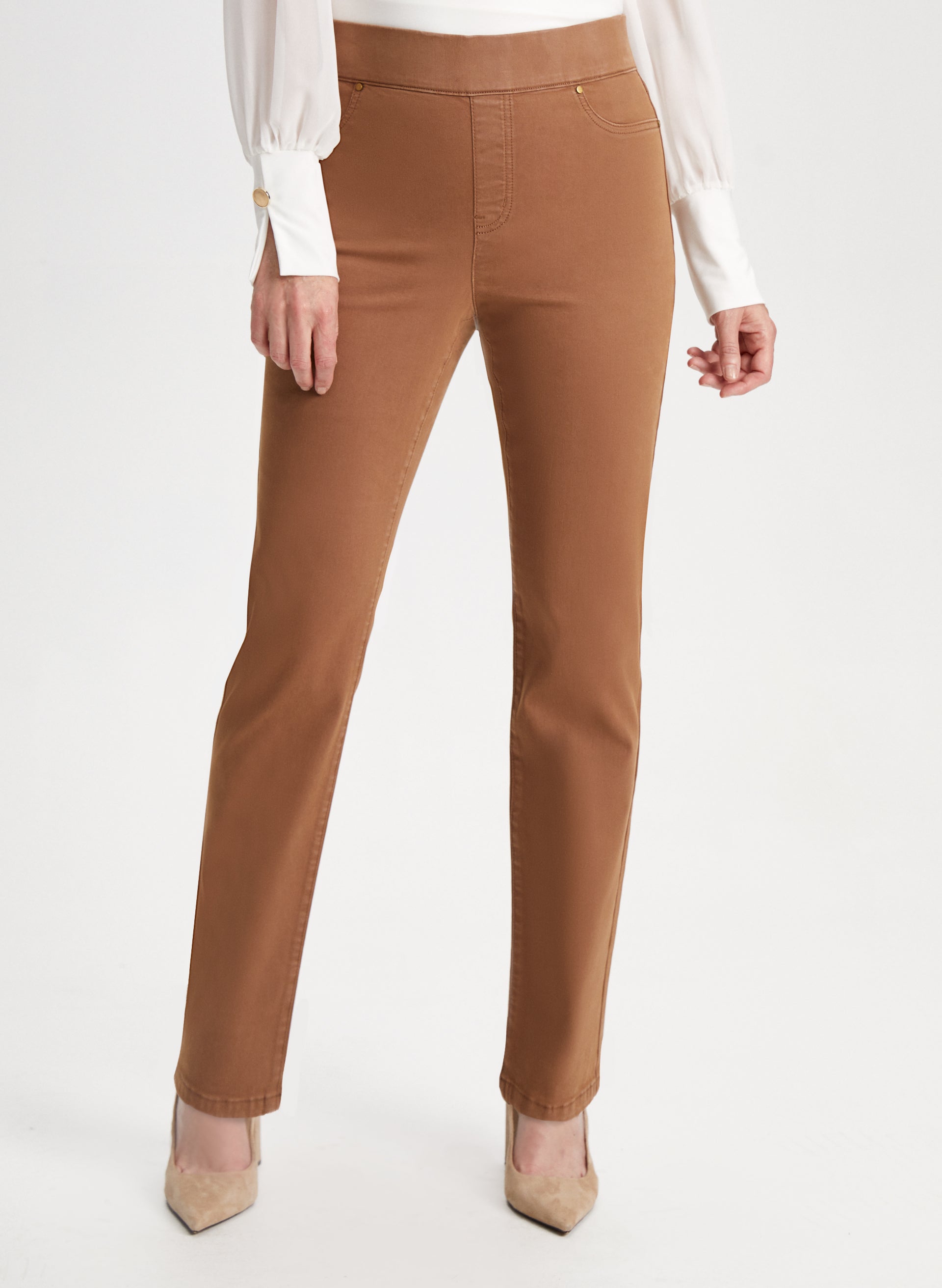Pull On Straight Leg Jeans