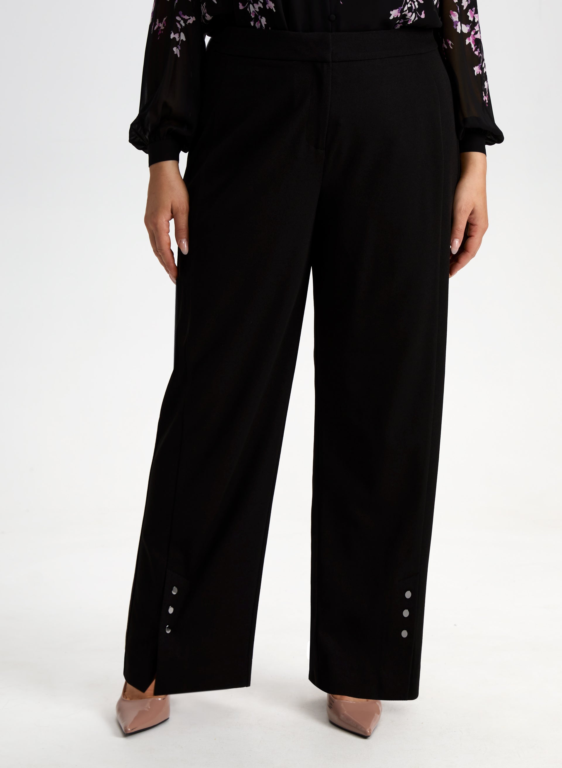 Stud Detail Straight Leg Pants