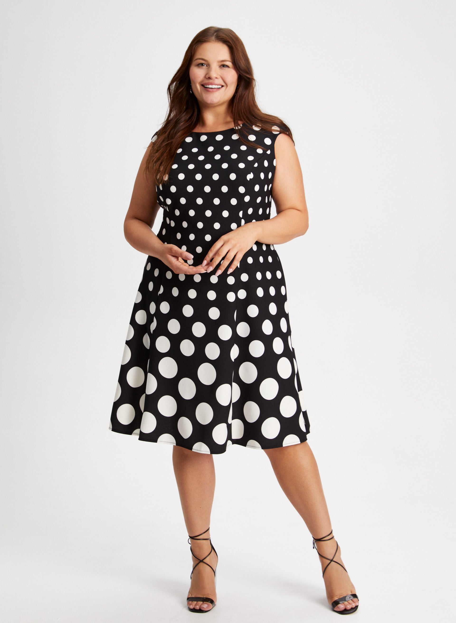 Polka Dots Dress, Cotton Clothing for Women, Plus Size Dress, A