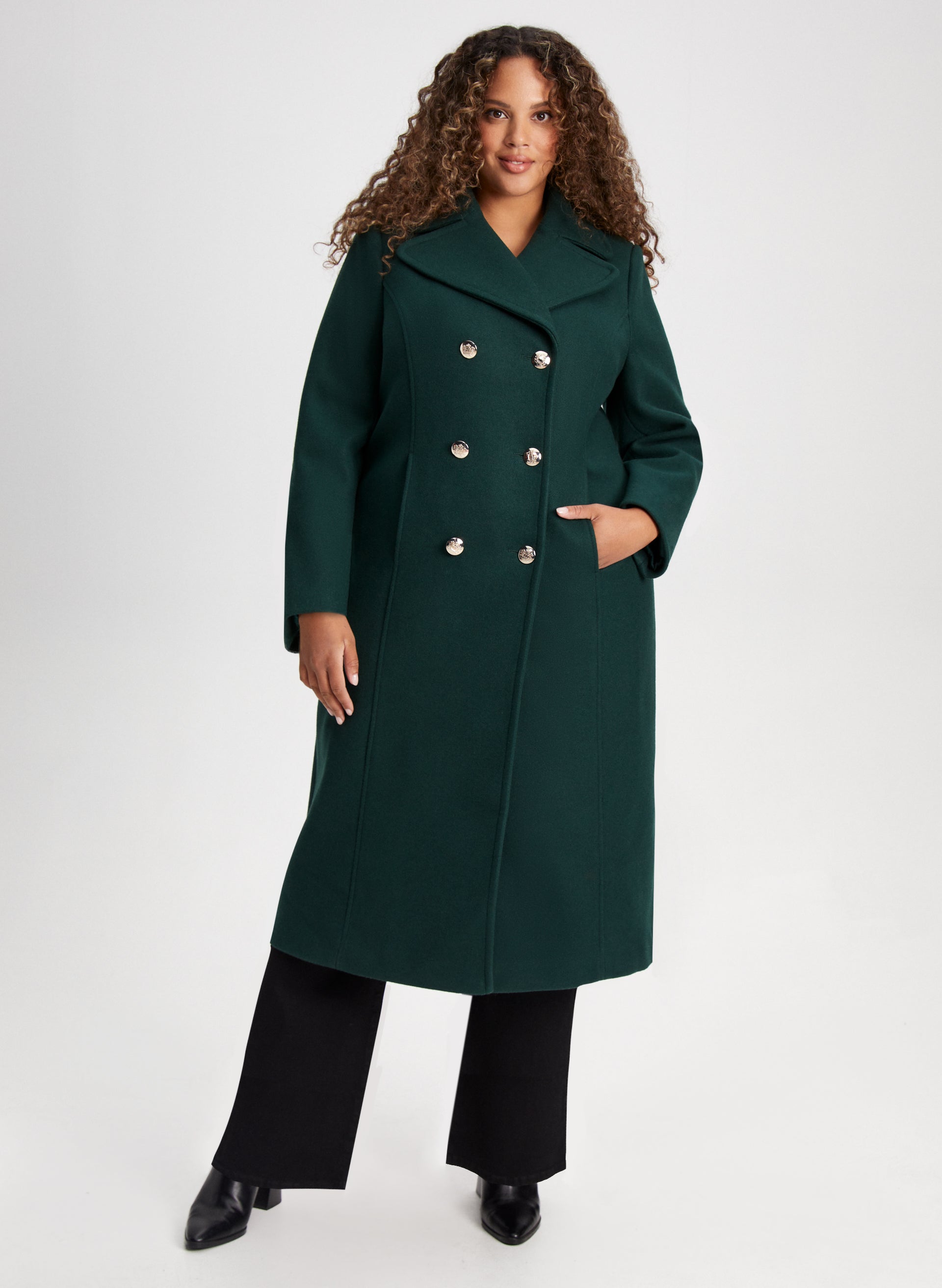 Notch Collar Wool Blend Coat