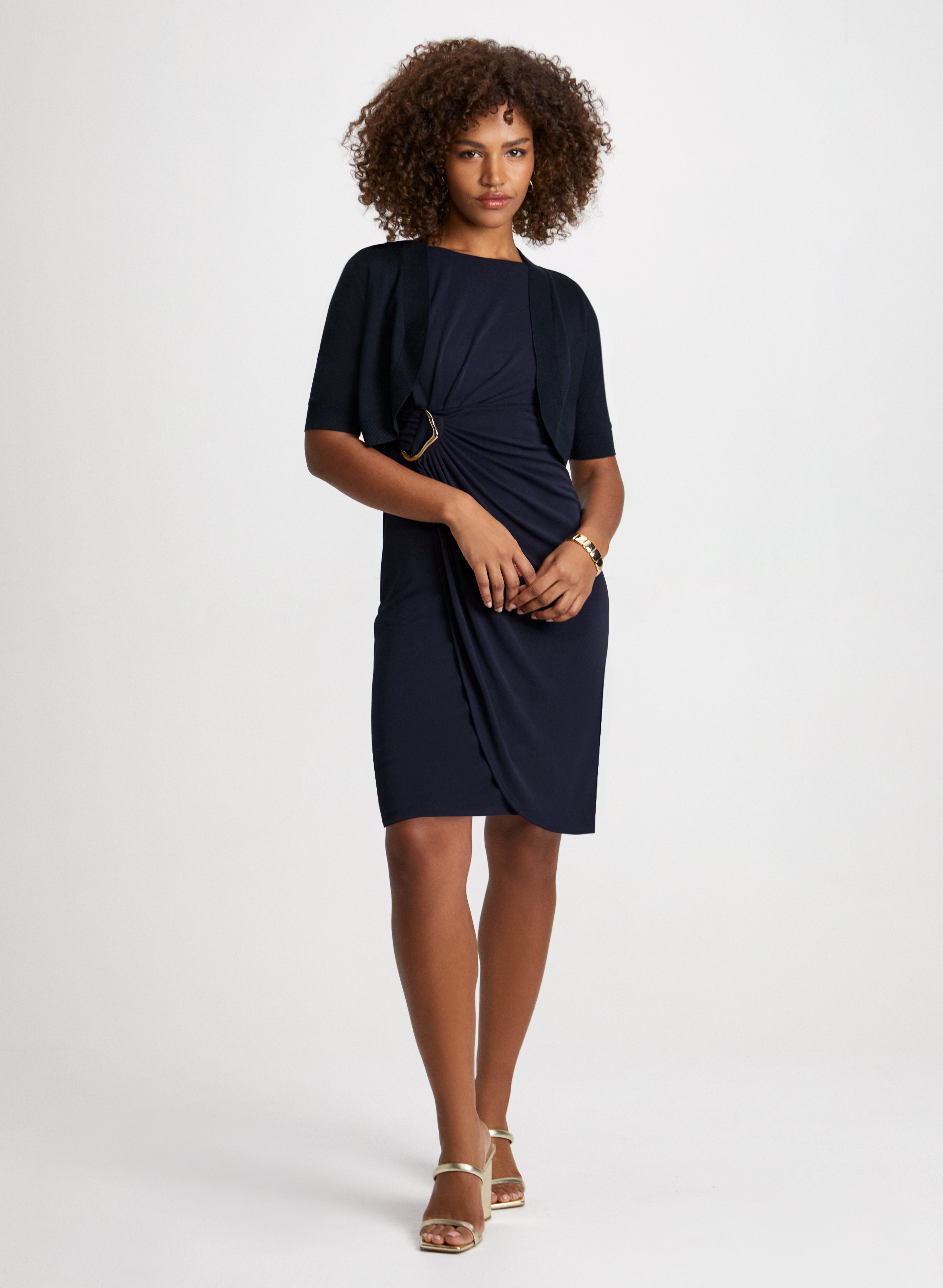 Bolero Cardigan & Draped Sheath Dress Bolero Cardigan & Draped Sheath Dress