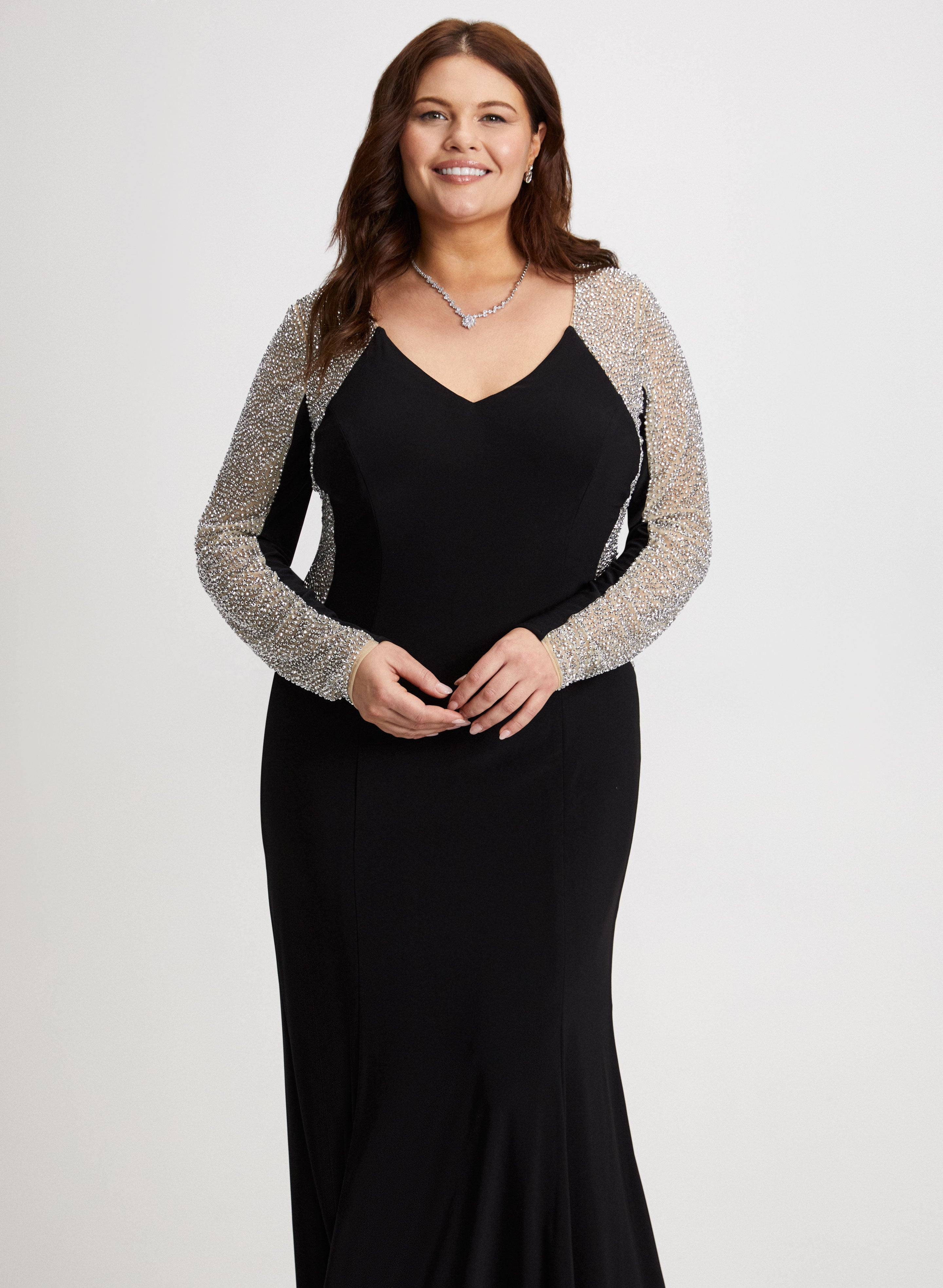 Black gown for chubby hotsell