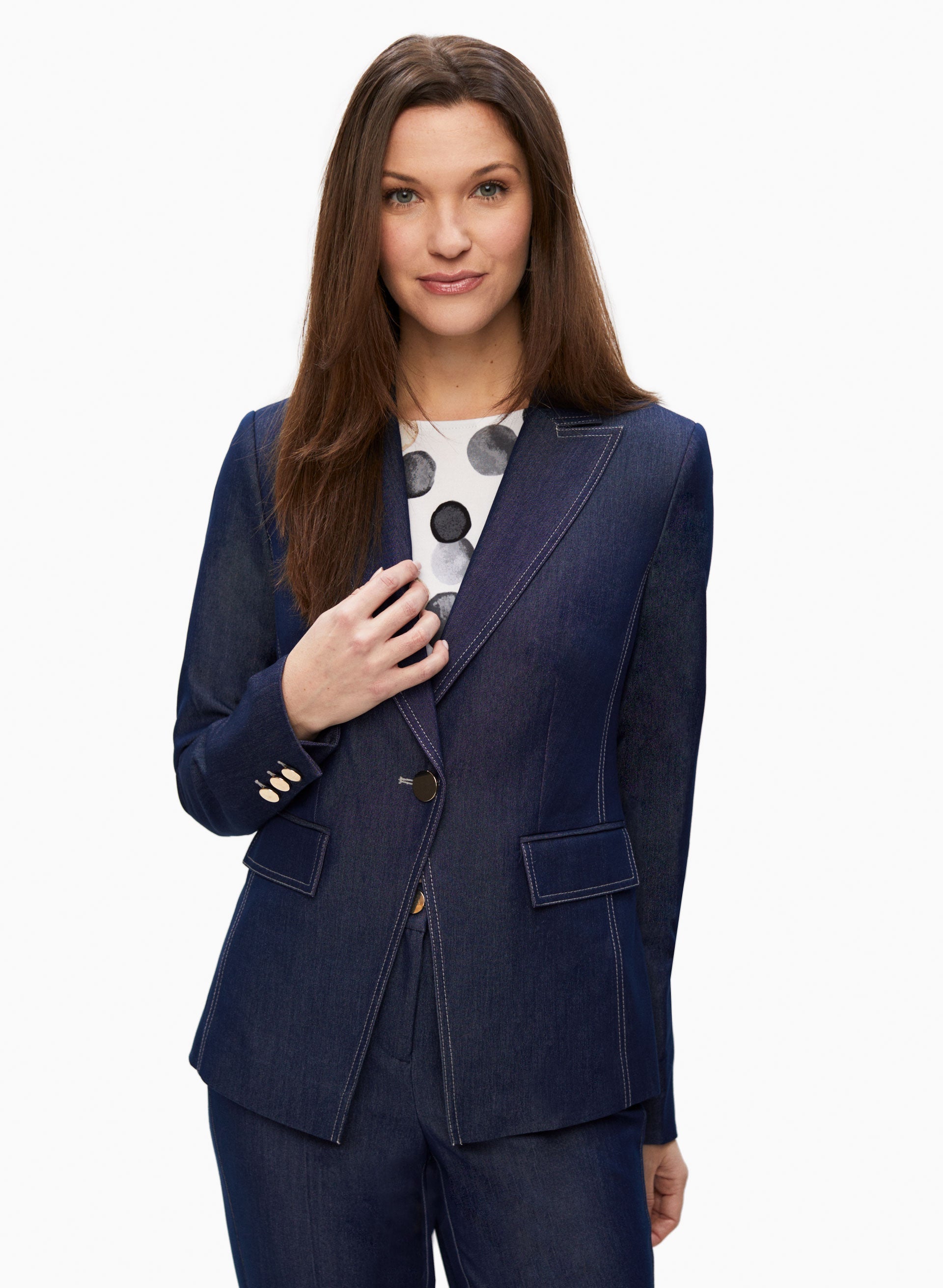 Blazer with denim shop