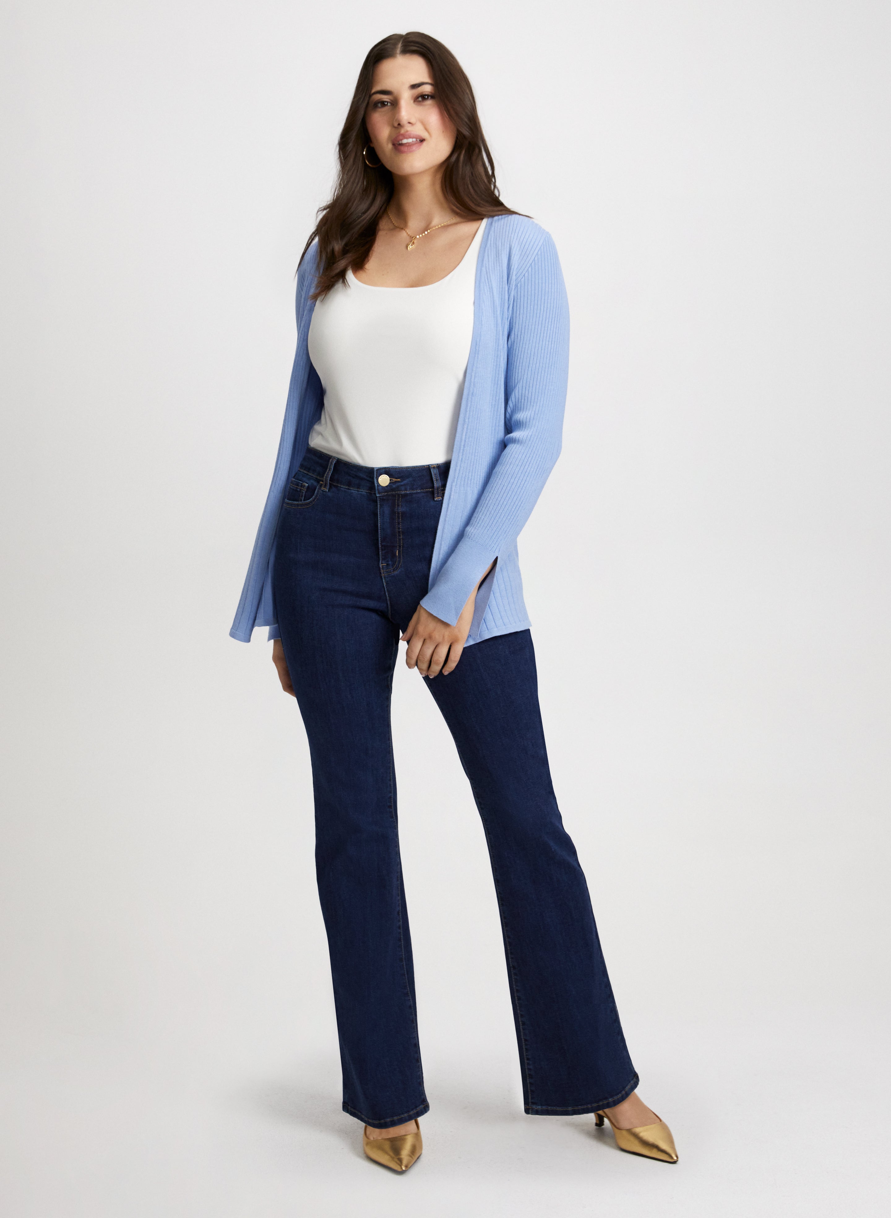 Long Sleeve Cardigan Bootcut Jeans