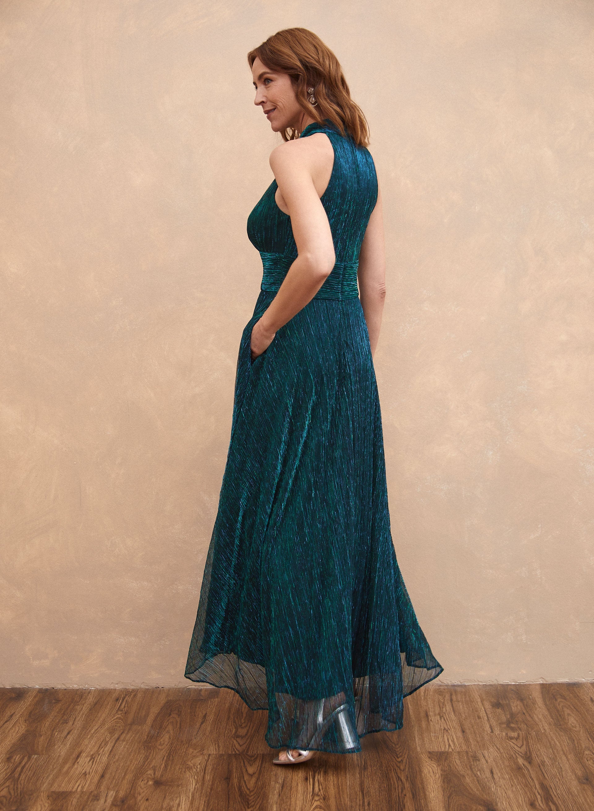 Mock Neck Halter Dress