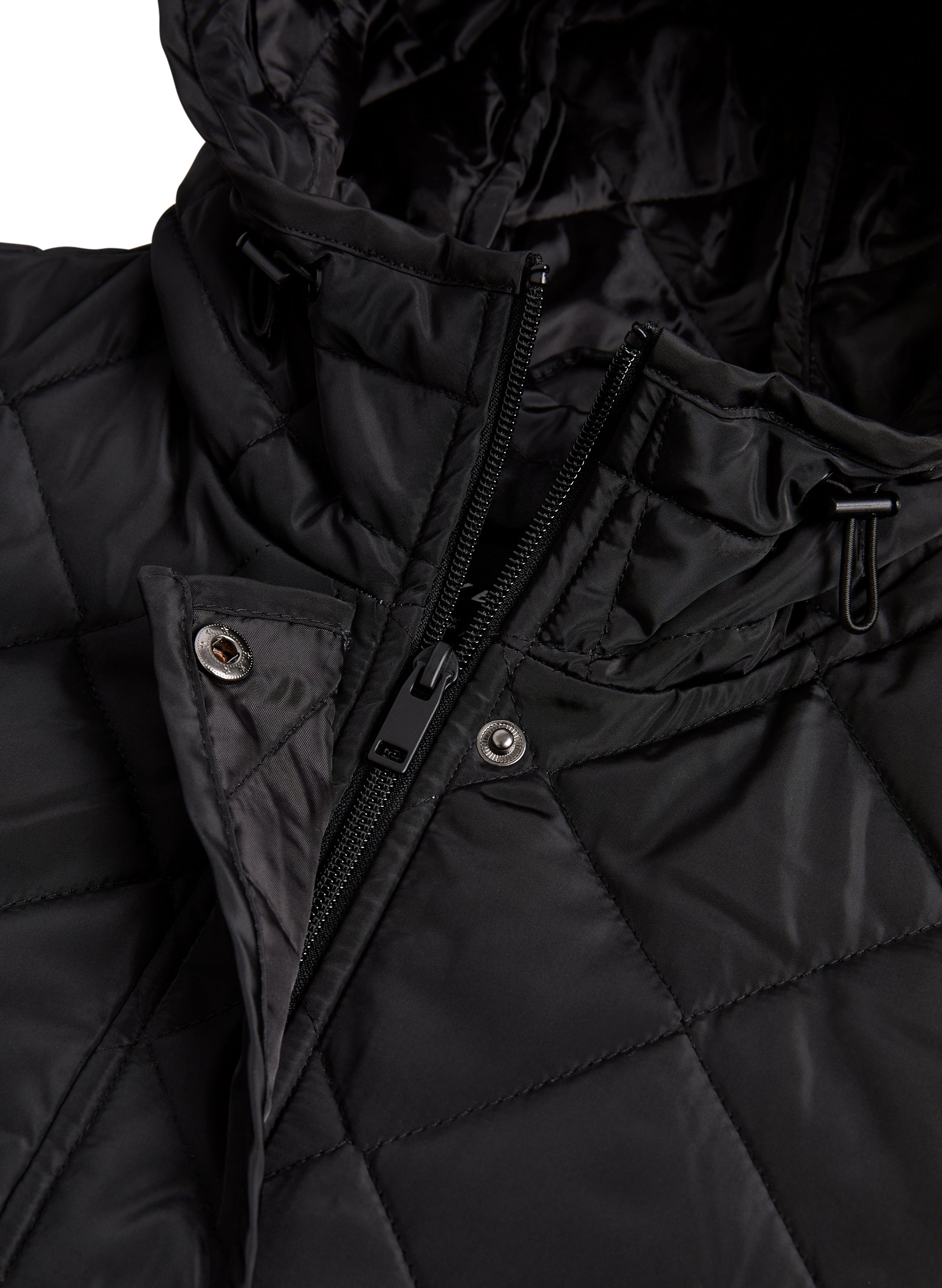 Black quilted puffer jacket best sale