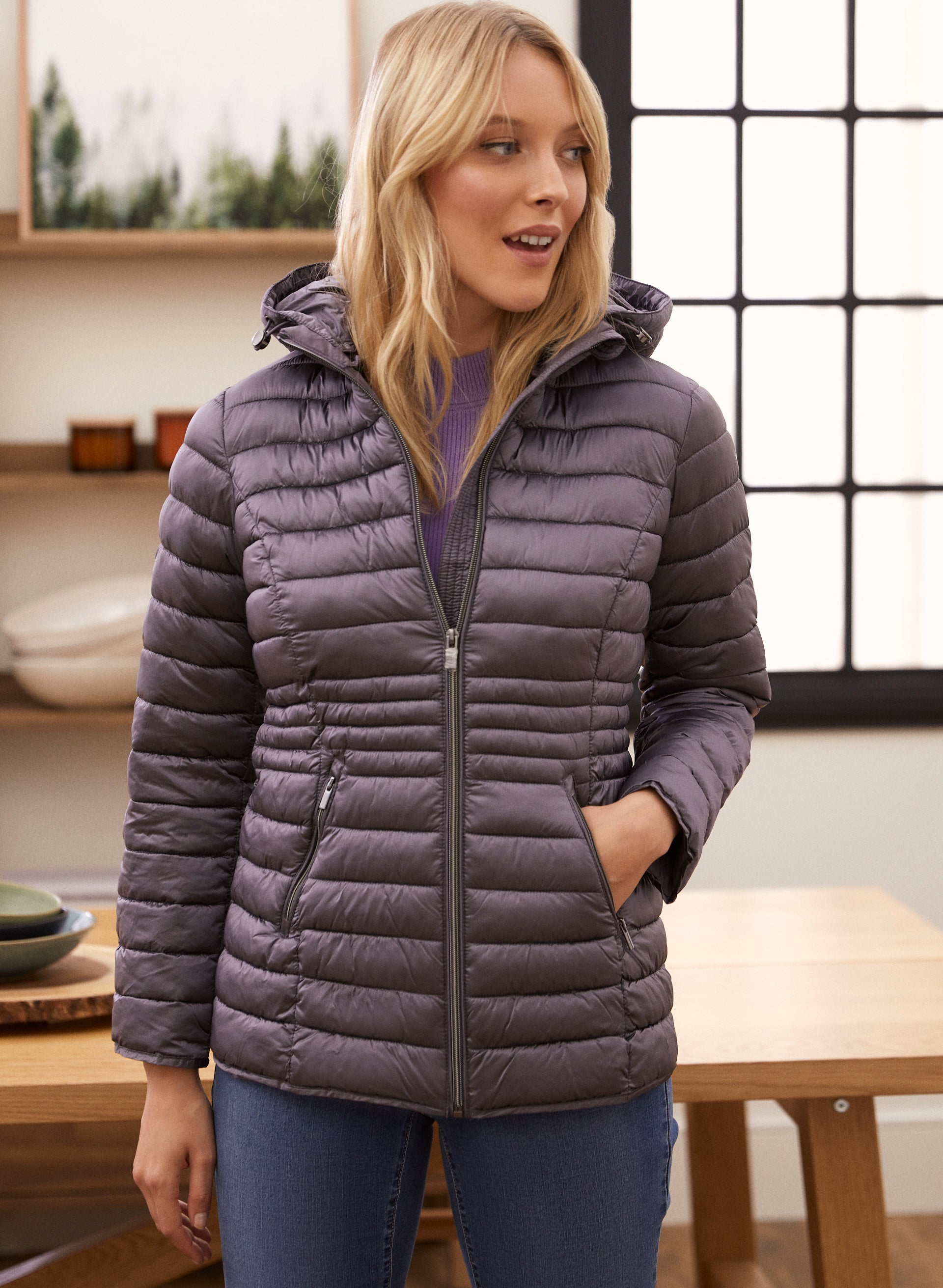 Packable Vegan Down Quilted Coat