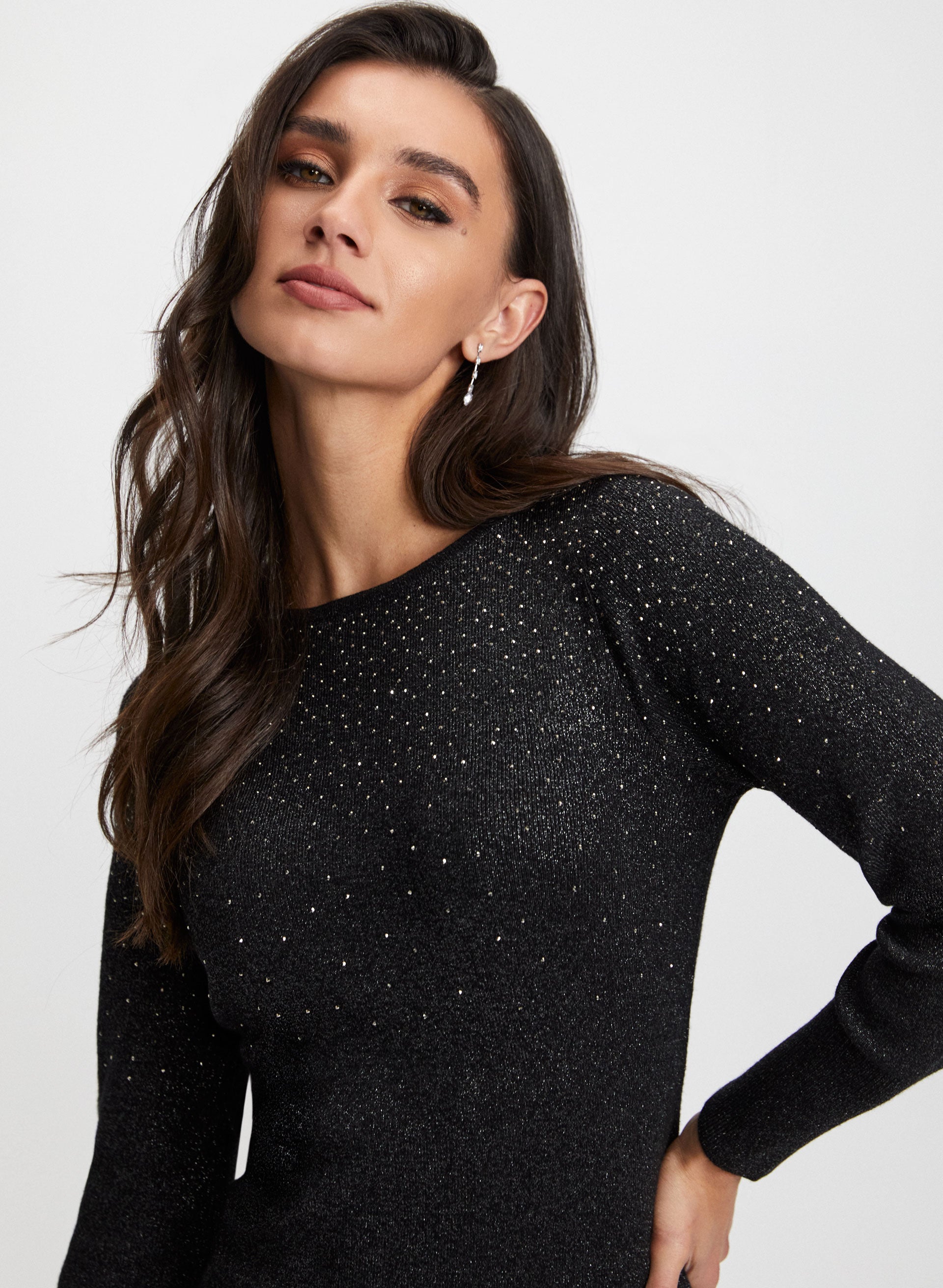 R&K Originals Petites Women's Black Sweater Dress - Size PL - NWT $60 