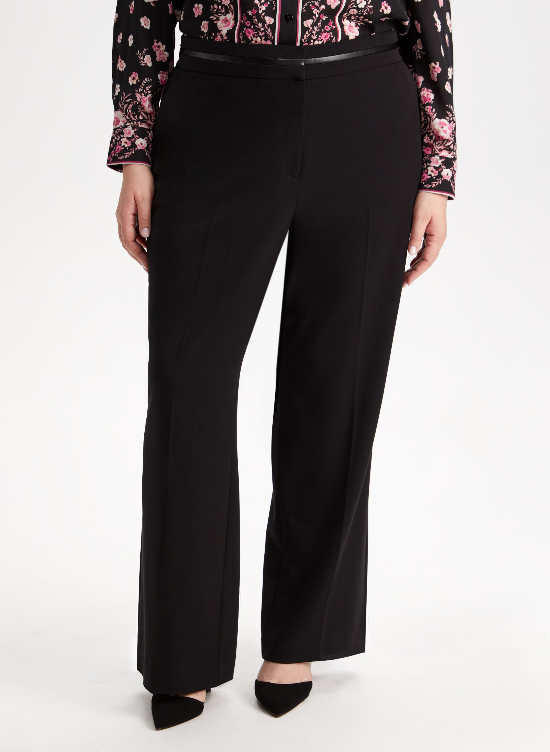 High waisted black straight leg pants outlet