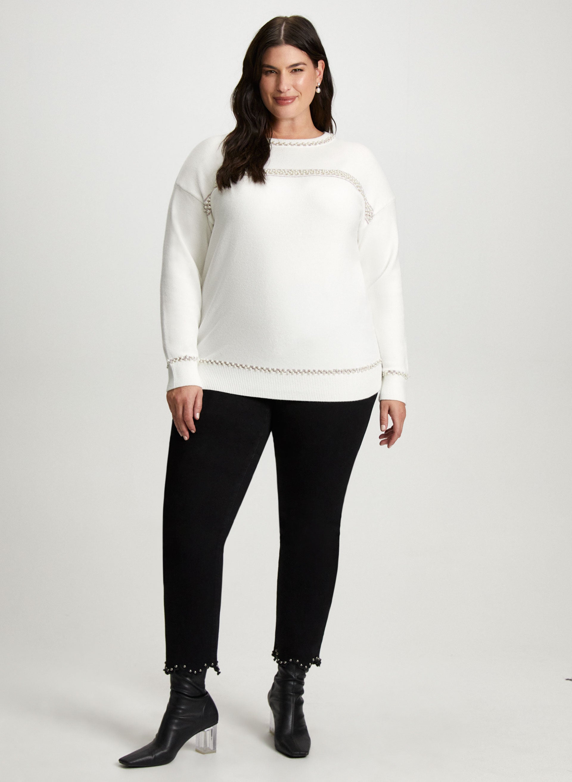 Plus size pearl sweater online